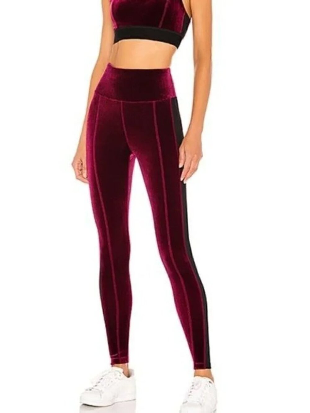 NWT Alala Red Bordeux Velvet Skinny Athletic Leggings
